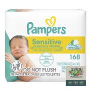 Lingettes pour bébé sensibles non parfumées, paquets à couvercle rabattable, 3 x 56 unités