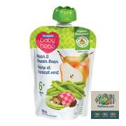 Purée de poires et haricots verts biologiques Personnelle Baby pour bébés de 6 mois 128 ml