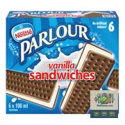 Sandwichs desserts glacés à saveur de vanille Parlour 6x100 mL