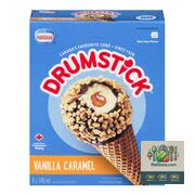 Cornets à dessert Drumstick à saveur de vanille et de caramel 4 x 140 ml