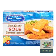 Bâtonnets de sole panés surgelés BlueWater Seafoods 350 g