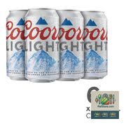 Bière blonde légère Coors Light 6 canettes de 355 ml