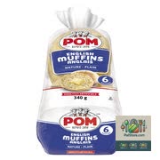 Muffins anglais nature Pom 6 muffins anglais, 340 g