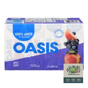 Coffrets de jus de pomme et de raisin Oasis 8x200 mL