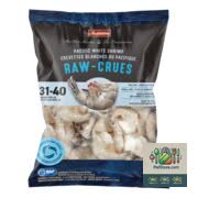 Crevettes blanches du Pacifique surgelées, crues et déveinées Irresistibles 340 g, taille 31 40