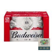 Bière blonde Budweiser Lager 24 bouteilles de 341 mL