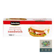 Sélection de sacs à sandwich refermables 100 un