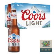 Bière blonde légère Coors Light 24 bouteilles de 341 ml