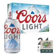 Bière blonde légère Coors Light 24 canettes de 355 ml